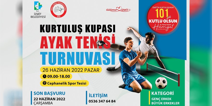 Kurtuluş Kupası Ayak Tenisi Turnuvası düzenlenecek